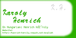 karoly henrich business card